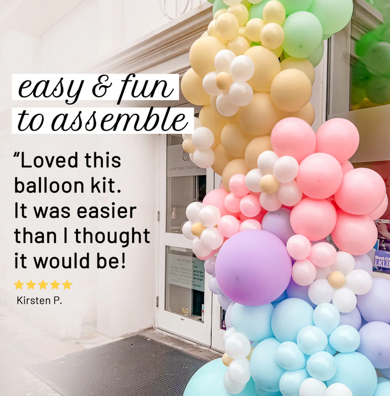 Rainbow Balloon Arch - Pastel Balloon Garland Kit