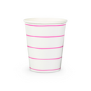 Cerise Frenchie Striped 9 oz Cups from Daydream Society