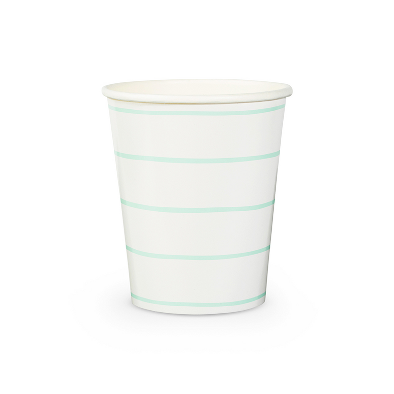 Frenchie Striped Mint 9 oz Cups from Daydream Society