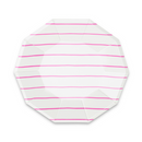 Cerise Frenchie Striped Large Plates from Daydream Society