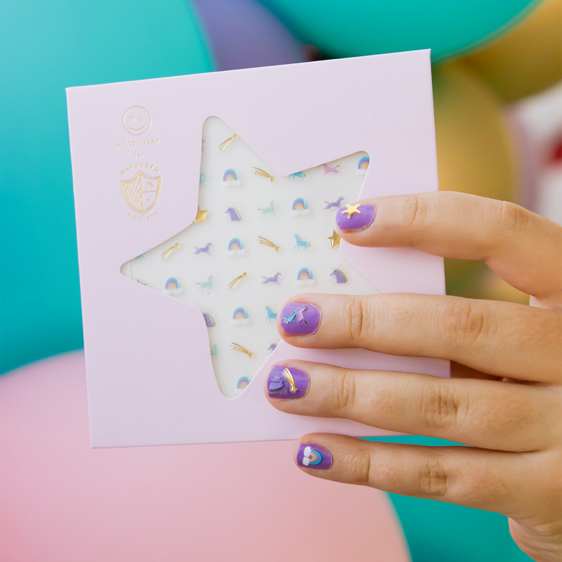 Styled Unicorn + Rainbow Nail Stickers, Daydream Society