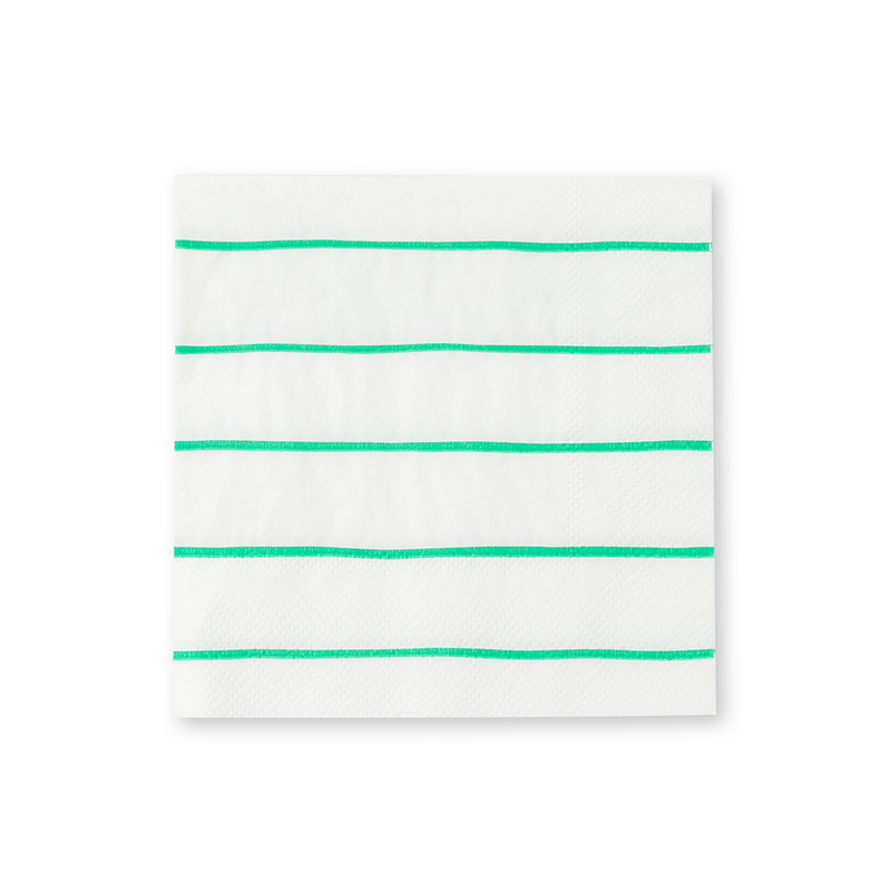 Clover Frenchie Striped Petite Napkins, Daydream Society