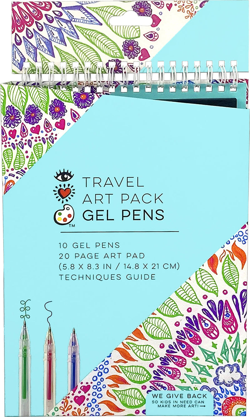Iheartart Travel Art Pack Gel Pens All In 1 Paper Pad Drawing Set
