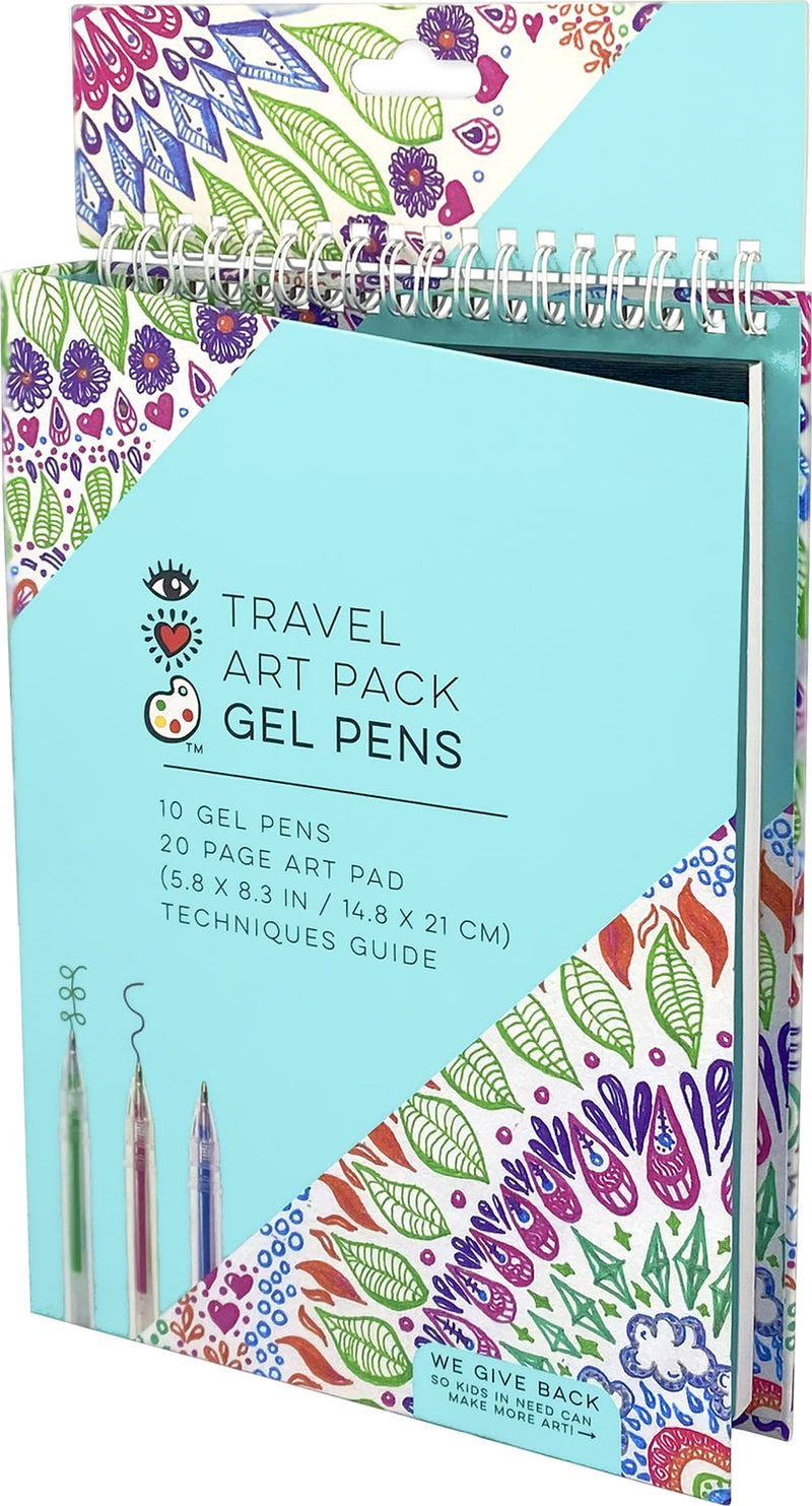 Iheartart Travel Art Pack Gel Pens All In 1 Paper Pad Drawing Set