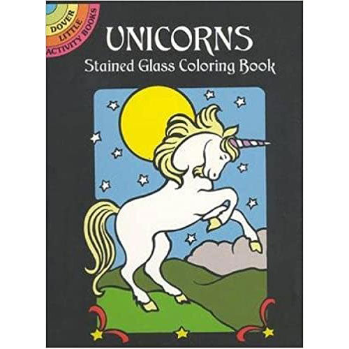 Unicorns Stained Glass Coloring Book