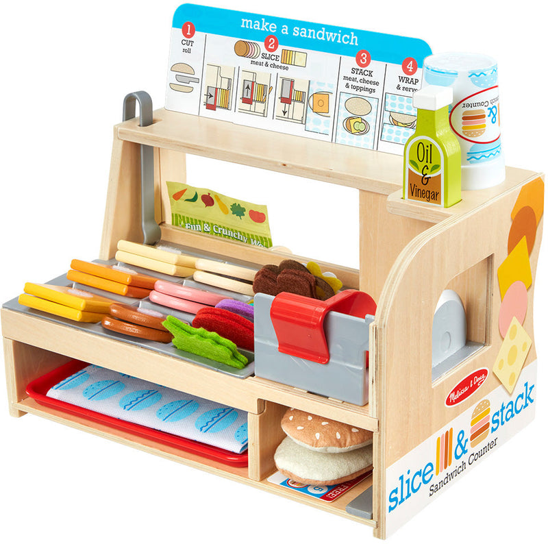 Melissa & Doug Wooden Slice & Stack Sandwich Counter