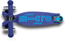 Micro Kickboard Maxi Deluxe Foldable LED - Navy Blue