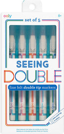 Seeing Double Fine Felt Double Tip Markers - Set of 5