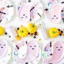 Cute Iridescent Halloween Ghost Paper Plates (Set of 8)