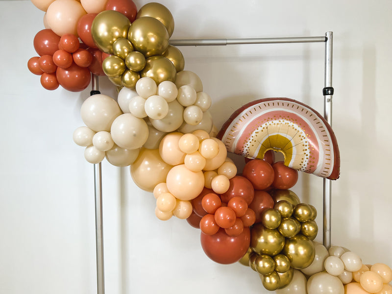 Boho Rustic Balloon Arch Kit - Burnt Orange and Gold Balloon Garland Kit