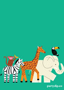 Safari Animals Invite Personalized Print