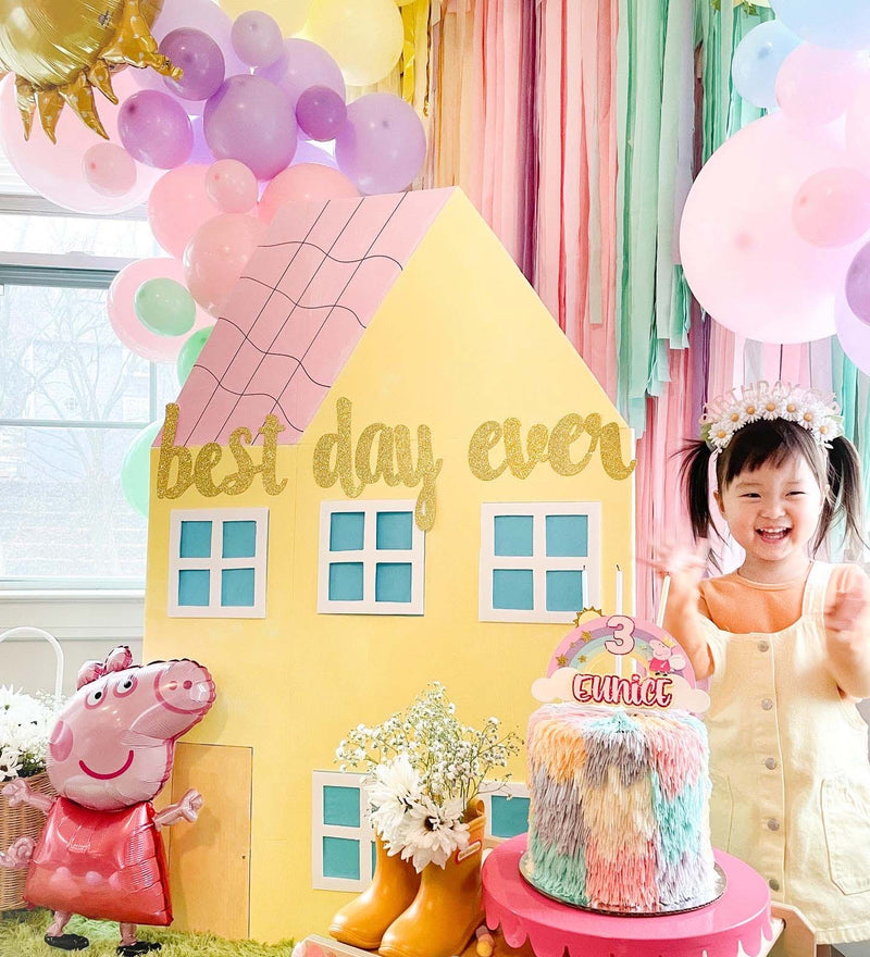 Peppa Pig Birthday Balloon Arch - Pastel Balloon Garland Kit