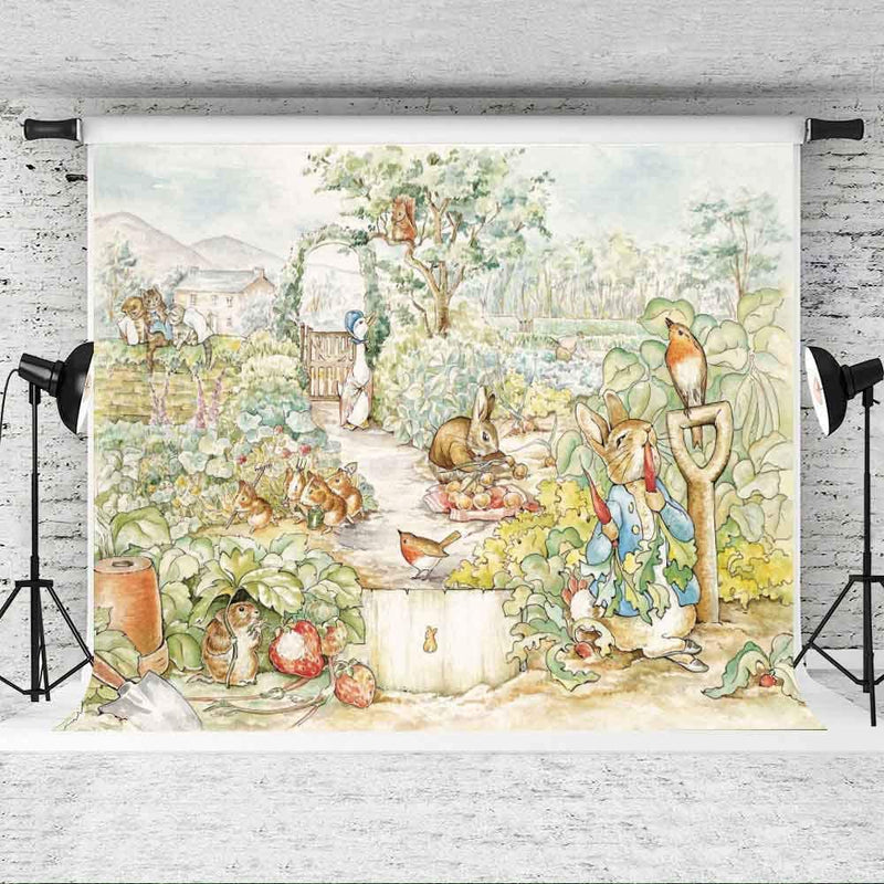 Classic Peter Rabbit Storybook Backdrop - 5x7 Feet