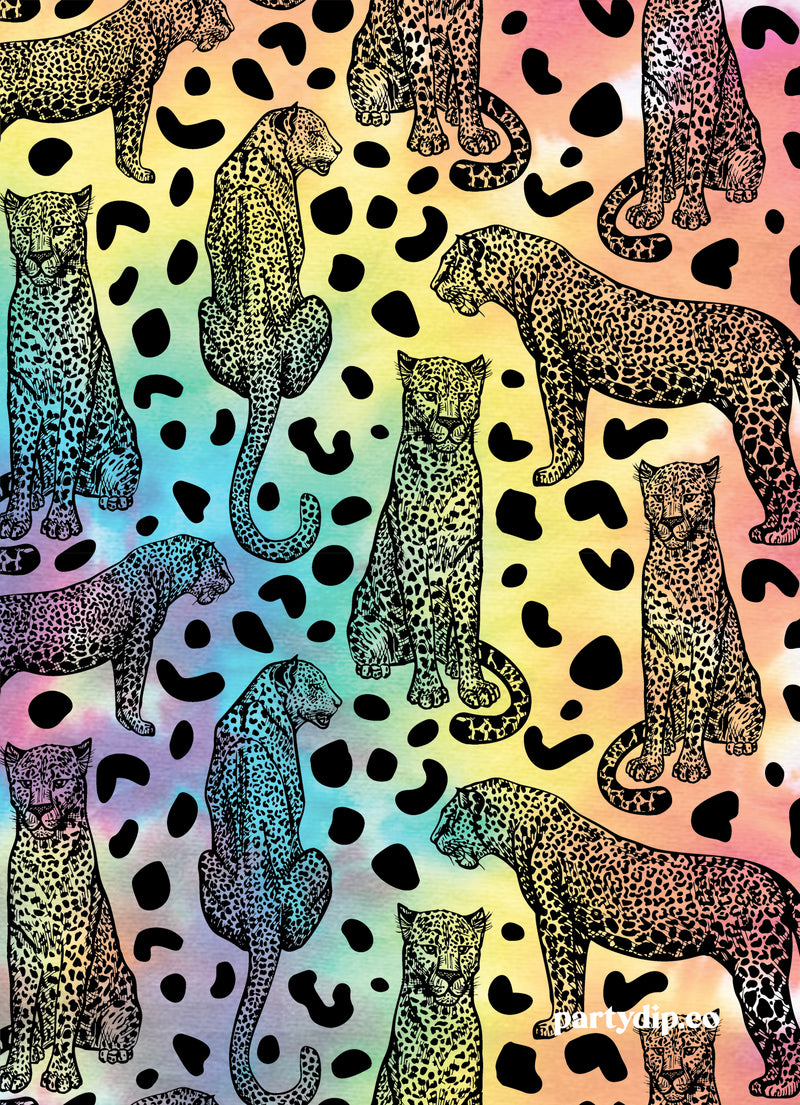 Rainbow Leopard Personalized Print Invites