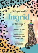 Rainbow Leopard Personalized Print Invites