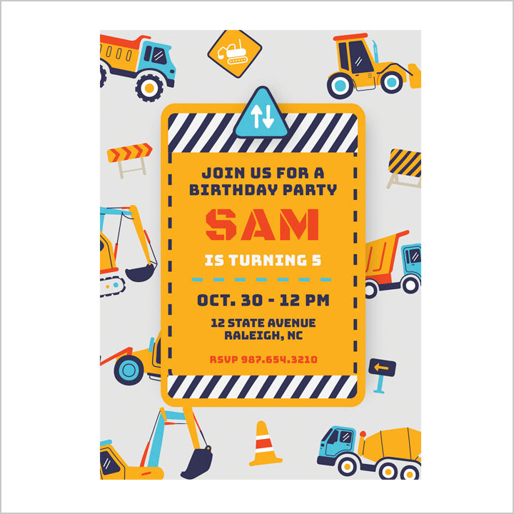 Trucks & Diggers Invite Digital Download