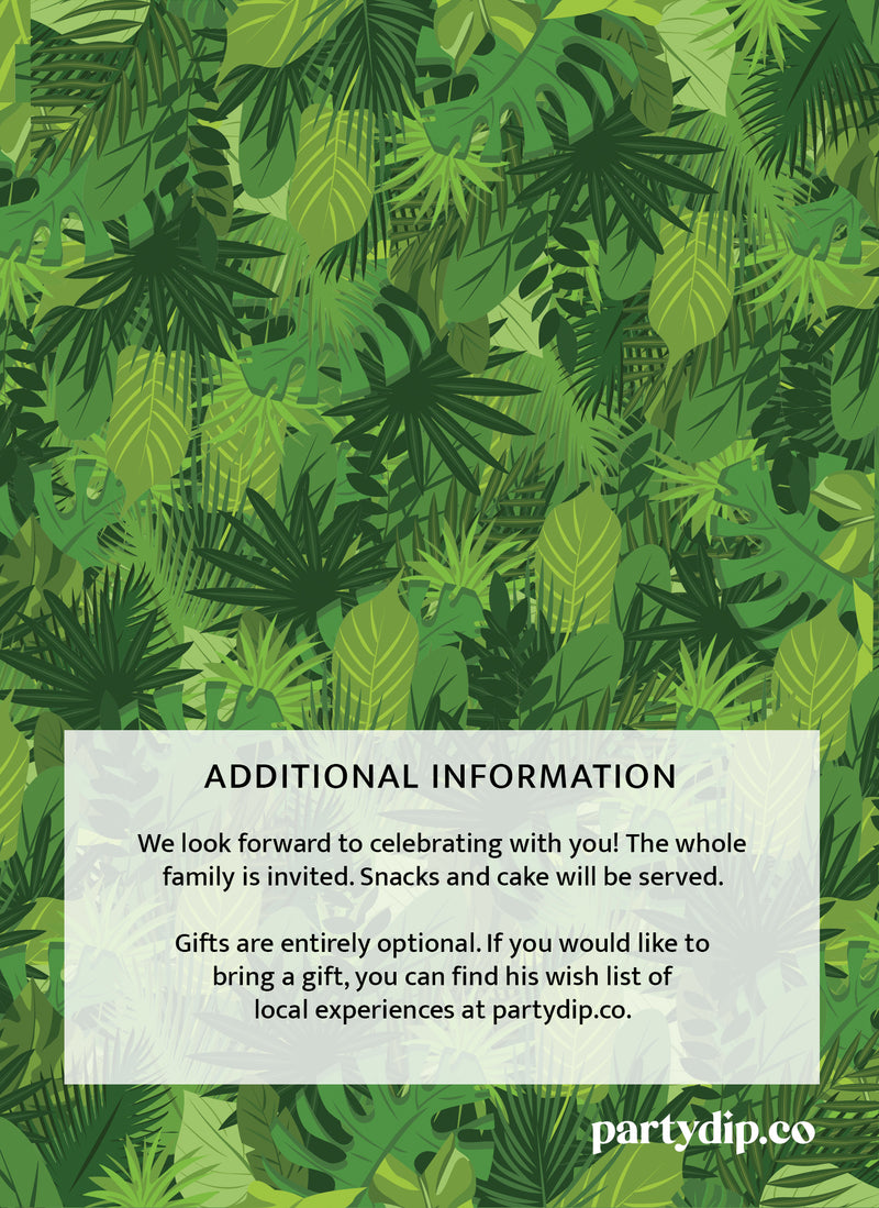 Wild One Jungle Invite Personalized Print