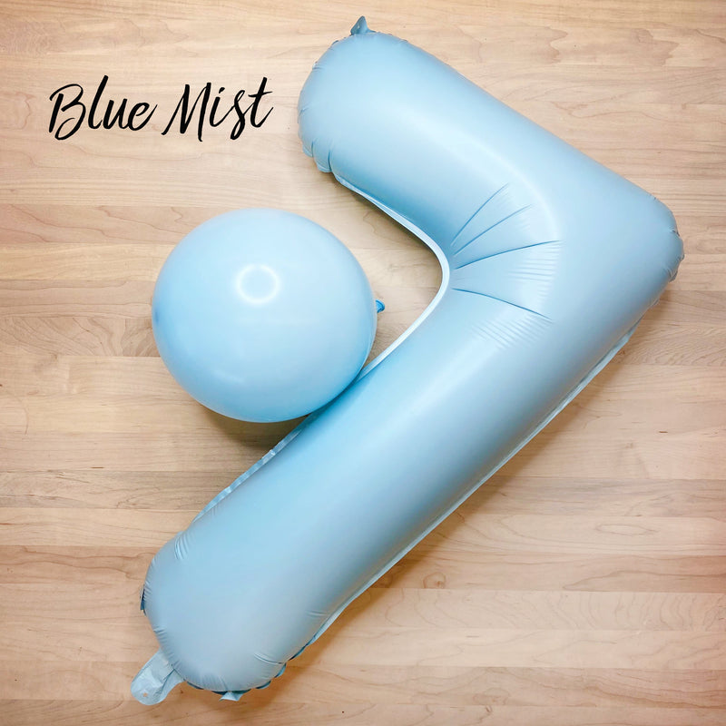 Giant Pastel Powder Blue Mylar Foil Number Balloons (32 Inches)