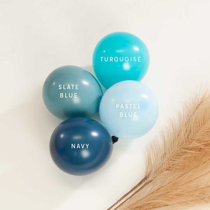 Premium Slate Blue Latex Balloon Packs (5", 11”, 16”, 24”, and 36”)