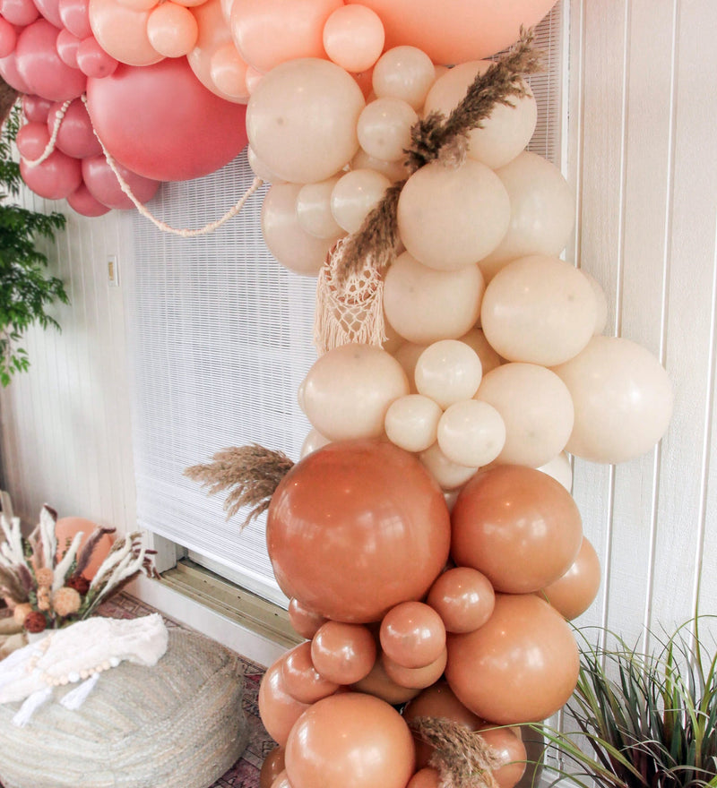 Boho Rainbow Balloon Arch - Dusty Rose Balloon Garland Kit