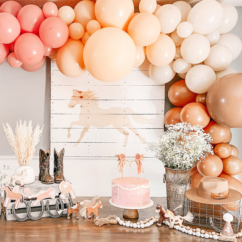 Boho Rainbow Balloon Arch - Dusty Rose Balloon Garland Kit