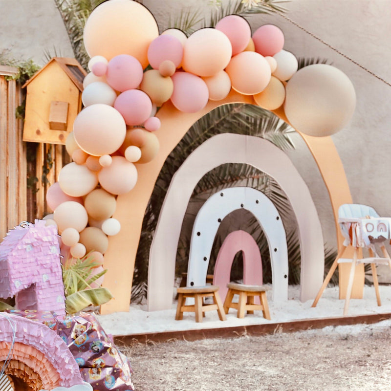 Boho Rainbow Balloon Arch - Dusty Rose Balloon Garland Kit