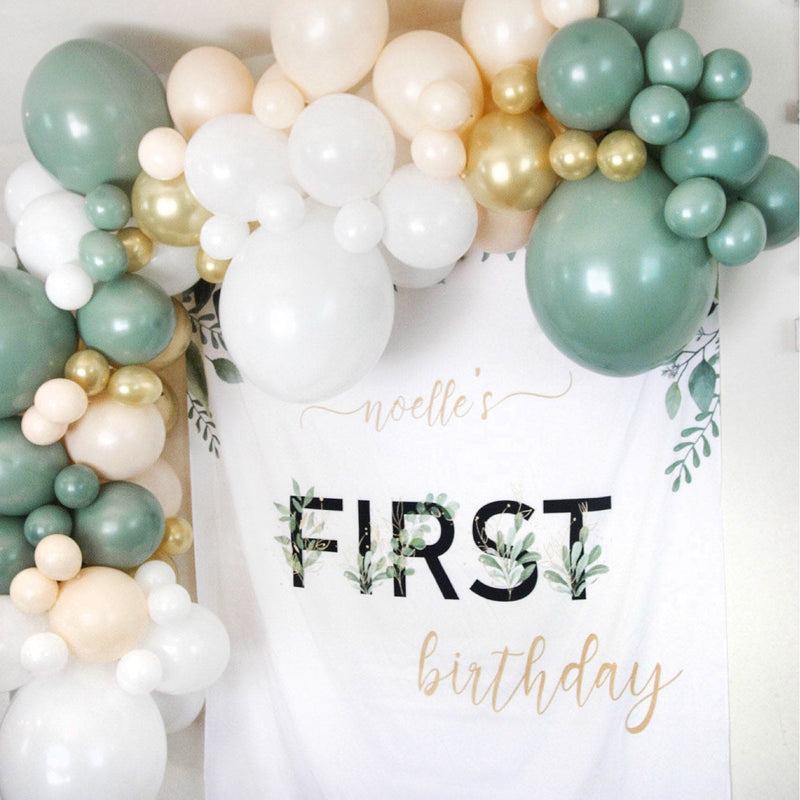 Boho Safari Balloon Arch - Sage & Gold Balloon Garland Kit