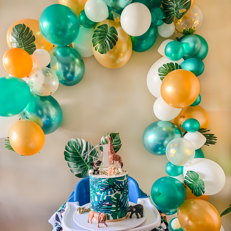 Safari Balloon Arch - Green & Gold Balloon Garland Kit