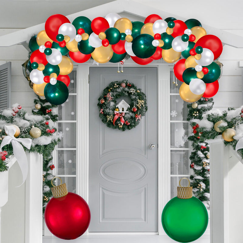 Classic Red, Green, and Gold Christmas Balloon Garland Kit