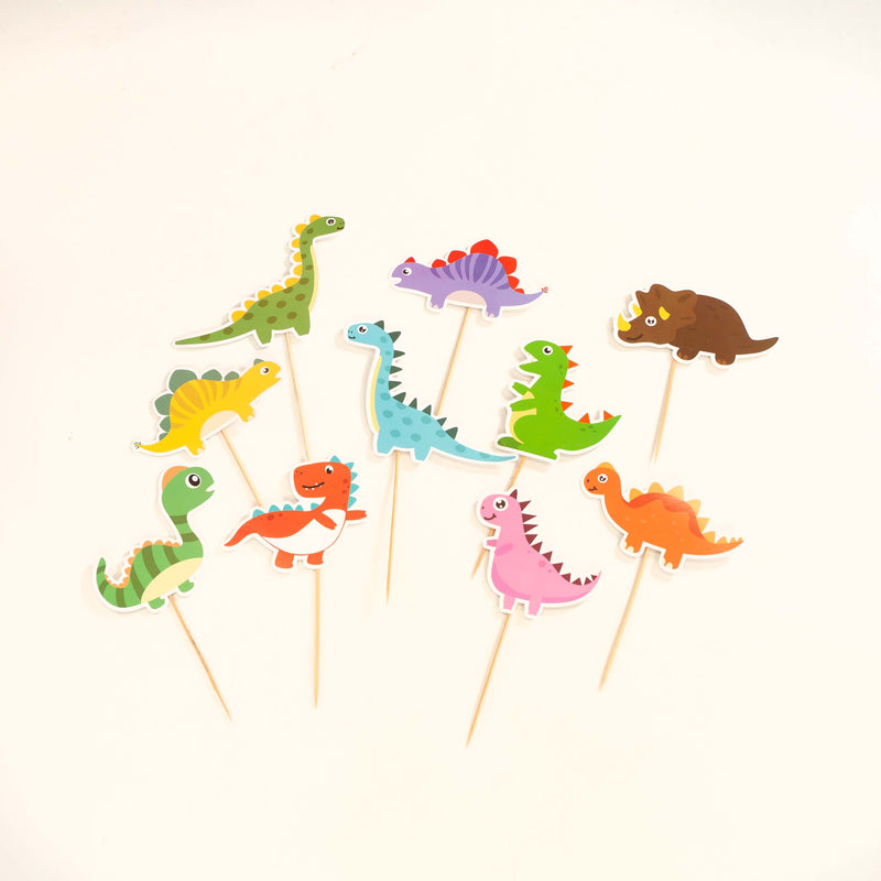 Dinosaur Party Cake Toppers (Set of 10)