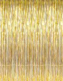 Gold Metallic Fringe Tinsel Curtain Backdrop (2 pack)