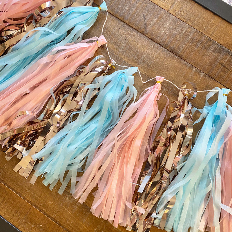 Paper Rose Gold  Tassel Tail - Tassel DIY Garland Kit