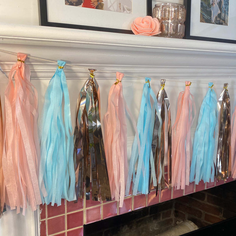 Paper Rose Gold  Tassel Tail - Tassel DIY Garland Kit