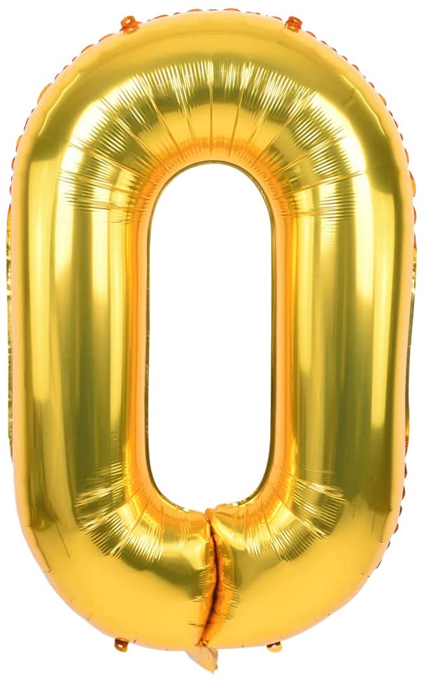 Giant Gold Mylar Foil Number Balloons (34 Inches)