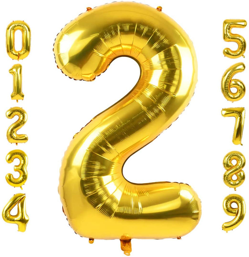 Giant Gold Mylar Foil Number Balloons (34 Inches)