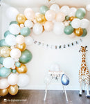 Boho Safari Balloon Arch - Sage & Gold Balloon Garland Kit
