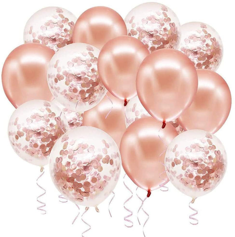 RoseGold Confetti Balloon Bouquet