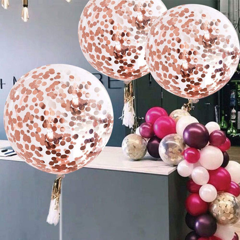 Rose Gold 3-foot Giant Metallic Bridal Shower & Birthday Balloons Confetti Balloons