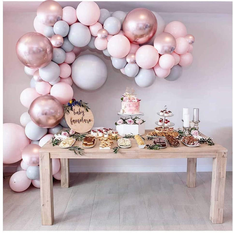 RoseGold & Gray Garland Balloon Kit