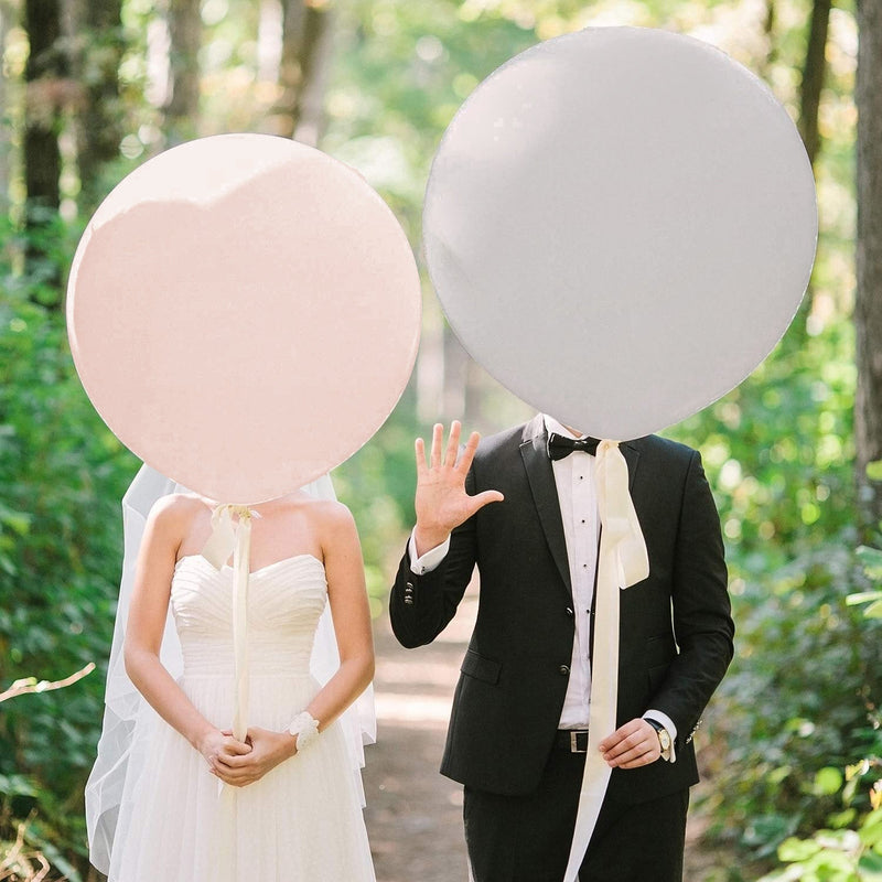 Three Foot Giant Neutral Balloons in Gray, White, Blush, Mauve, or Mocha 36"