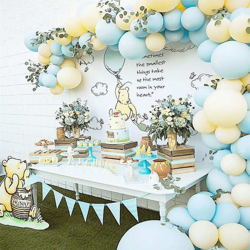 Classic Pooh Balloon Arch - Blue and Yellow Balloon Garland Kit