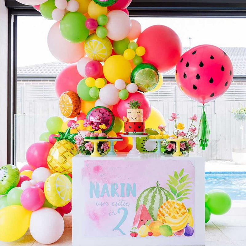 Pink, Green & Yellow Tropical Fruity Garland Balloon Kit