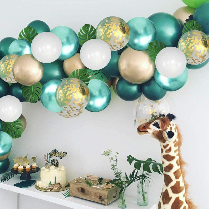 Safari Balloon Arch - Green & Gold Balloon Garland Kit