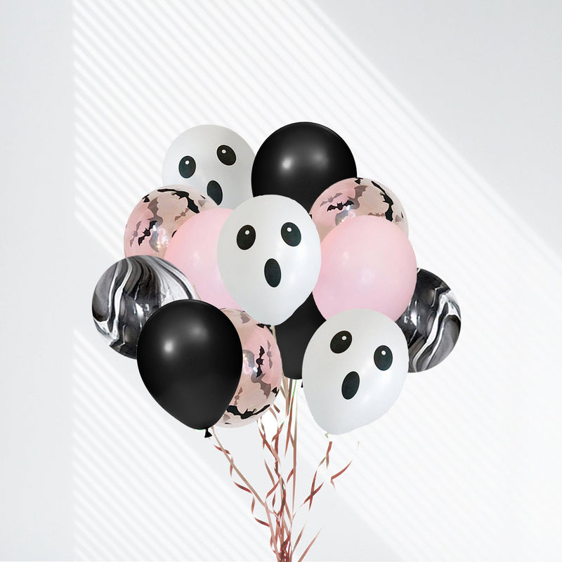 Pink Marble Halloween Balloon Bouquet