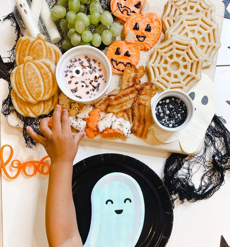 Cute Iridescent Halloween Ghost Paper Plates (Set of 8)