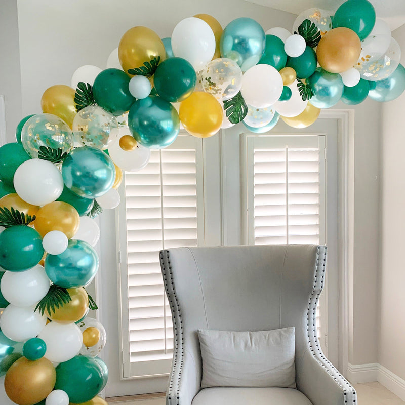 Safari Balloon Arch - Green & Gold Balloon Garland Kit