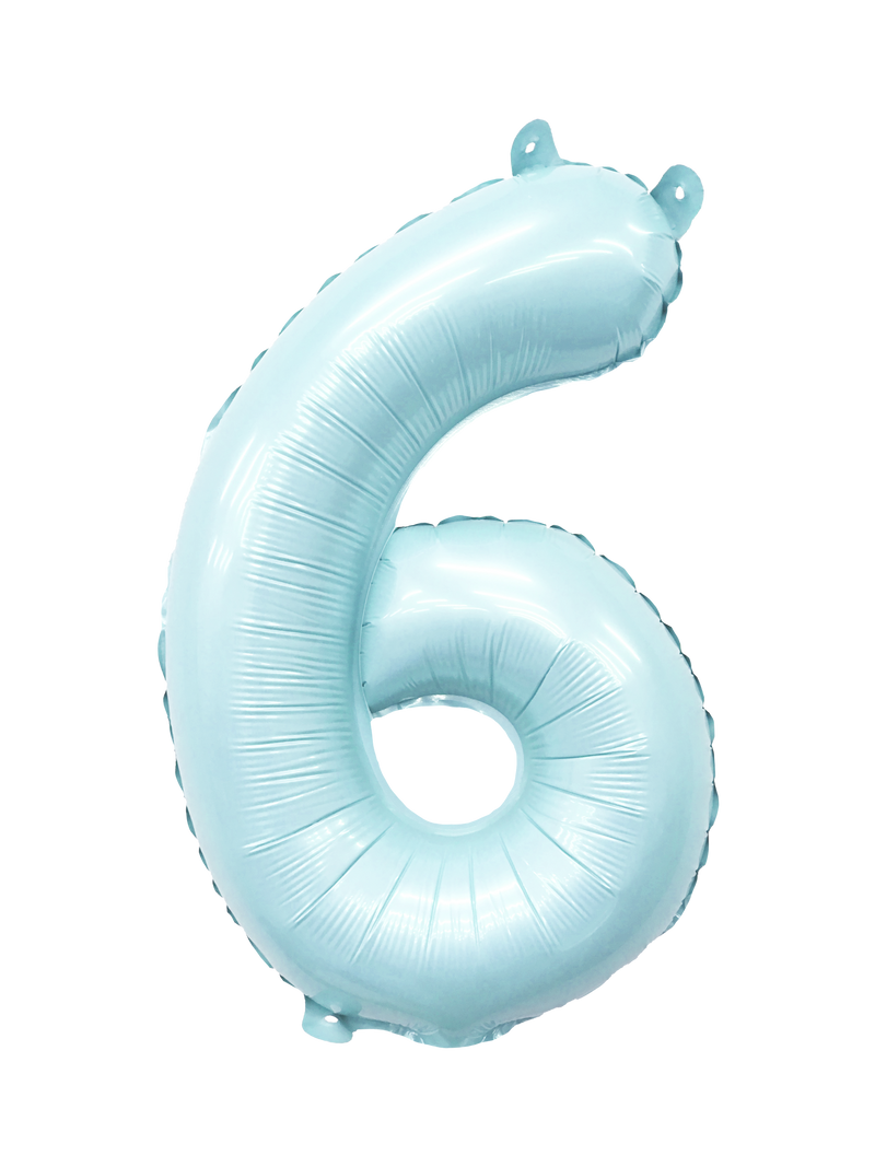 Giant Pastel Powder Blue Mylar Foil Number Balloons (32 Inches)