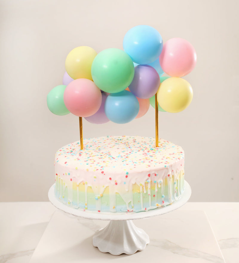 Pastel Rainbow Mini Balloon Cake Topper Kit