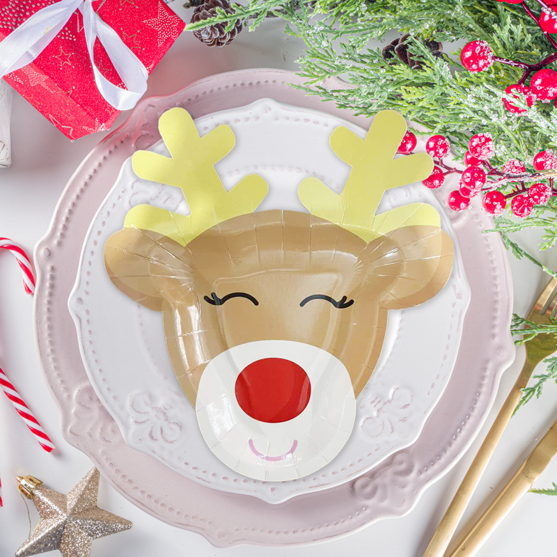 Rudolph the Reindeer Christmas Paper Plates (Set of 8)