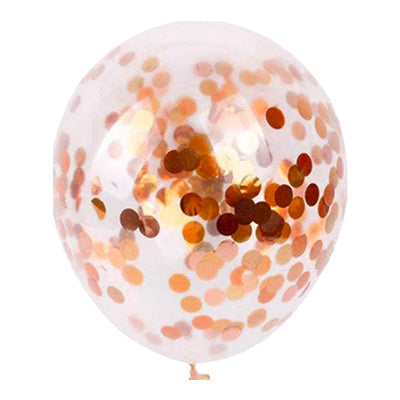 Premium Rose Gold Confetti Latex Balloon Packs (11” and 36”)